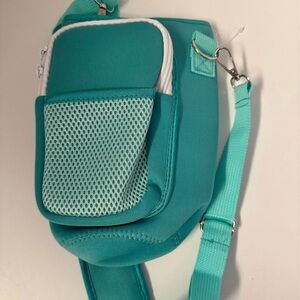 Teal Crossbody Bag for water bottle